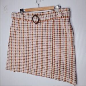 Ann Taylor Multicolor Checkered Mini Skirt
